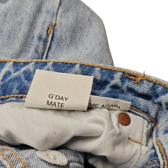 Revolve ROLLA'S East Coast Flare Crop Size 27 Blue Distressed High Rise Liv Worn - Picture 8 of 13